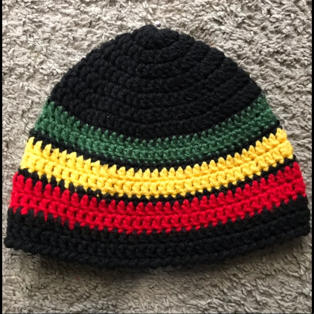 [Hand Knit] Rasta Color Beanie - Size L
